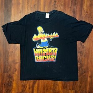 Gildan Black Graphic T-Shirt with Homer Design